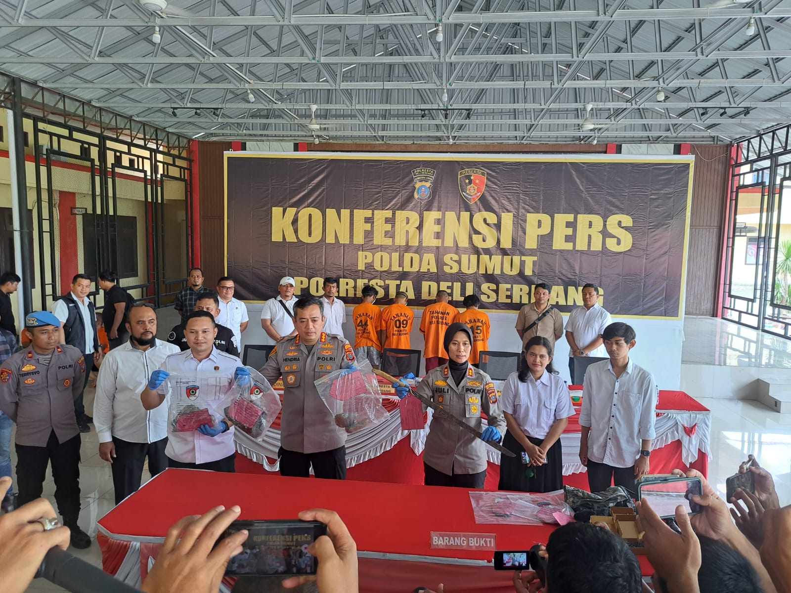 Polresta Deli Serdang Paparkan 4 Pelaku Pembunuhan