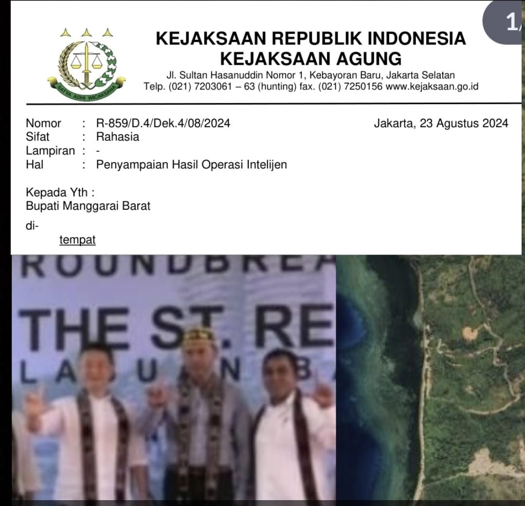 Surat Satgas Mafia Tanah Kejagung RI kepada Bupati Mabar, 5 Warga Labuan Bajo Ajukan Gugatan Baru Ke St Regist Hotel Surat Satgas Mafia Tanah Kejagung RI kepada Bupati Mabar, 5 Warga Labuan Bajo Ajukan Gugatan Baru Ke St Regist Hotel