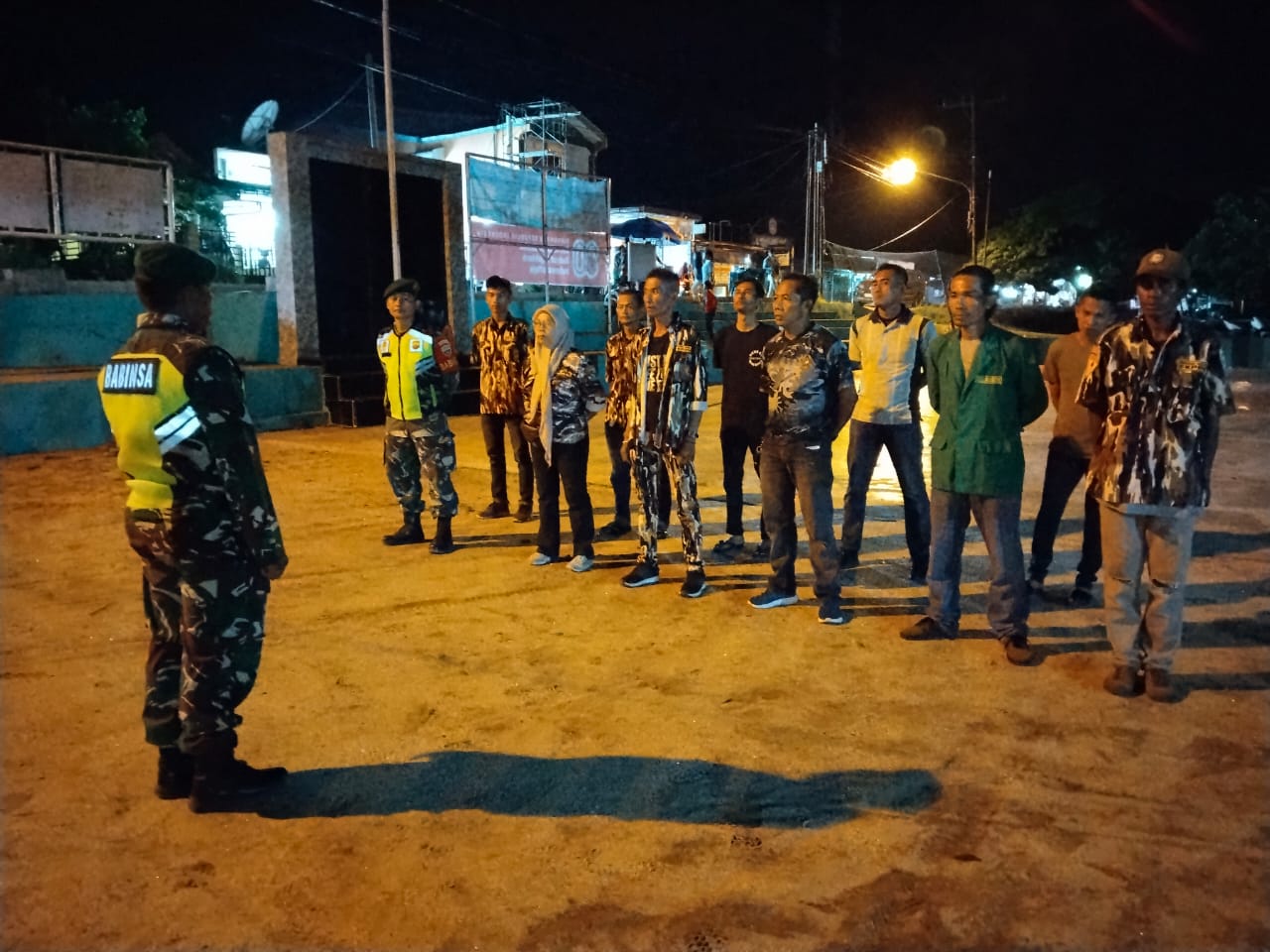 Koramil 19/BP Kodim 0204 Patroli Pos Kamling Bersamaan Ormas FKPPI Dan Ansor