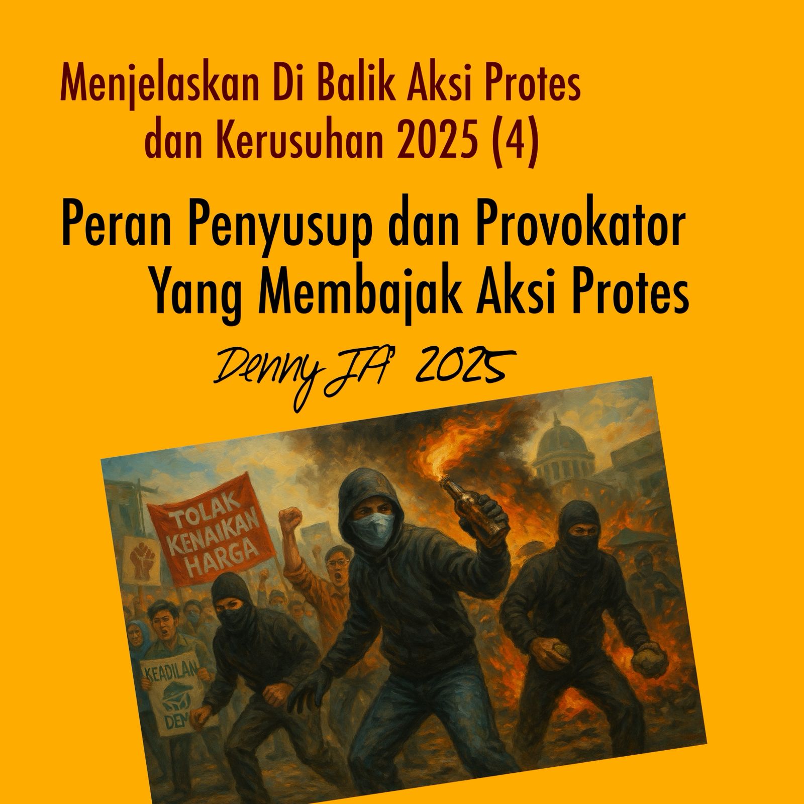 Menjelaskan Di Balik Aksi Protes dan Kerusuhan 2025 (4) PERAN PARA PENYUSUP DAN PROVOKATOR YANG MEMBAJAK AKSI PROTES