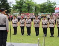 Kapolres Ogan Ilir Pimpin Upacara Serah Terima Jabatan di Lingkungan Polres Ogan Ilir