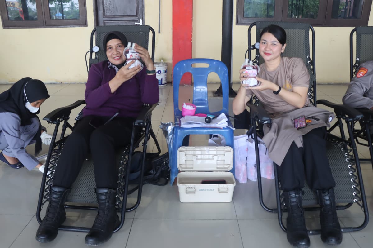 Polresta Deli Serdang Gelar Donor Darah Sambut Hari Jadi ke-74 Humas Polri
