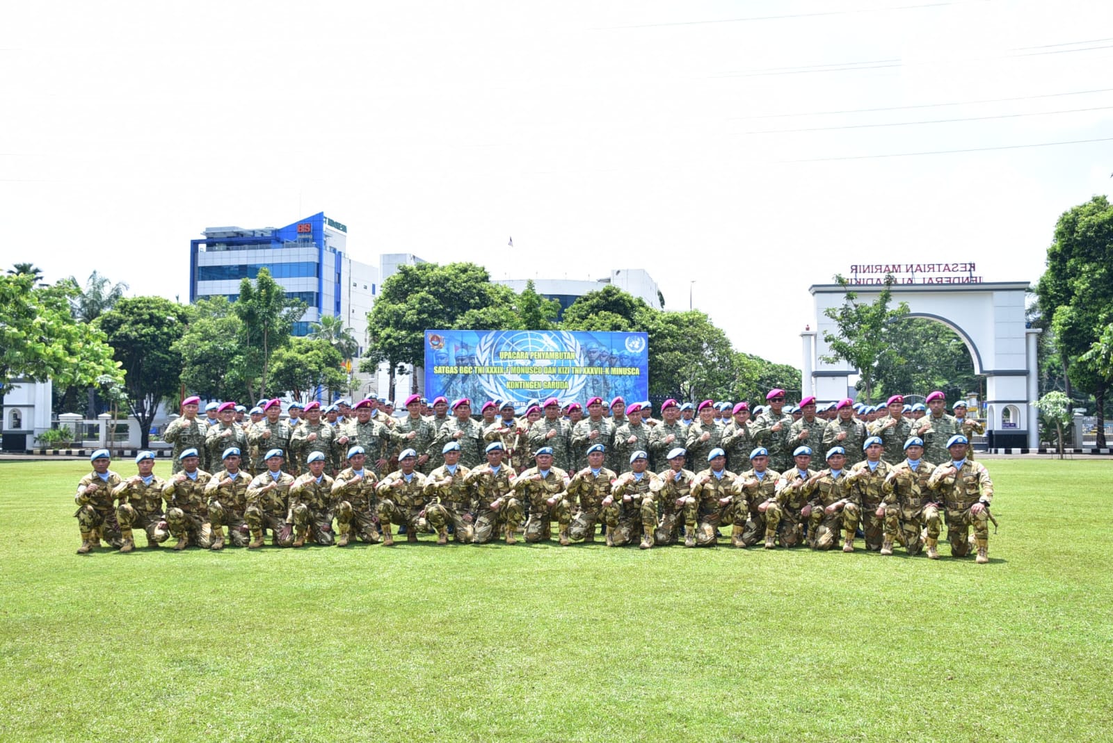 Komandan Pasmar 1 Ikuti Upacara Penyambutan Prajurit Usai Bergabung Dalam Misi PBB