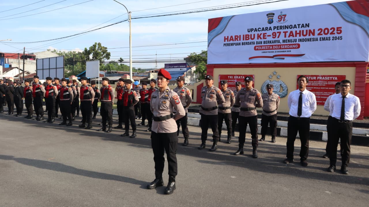 Polresta Deli Serdang Gelar Upacara Peringati Hari Ibu Ke 97 Tahun 2025