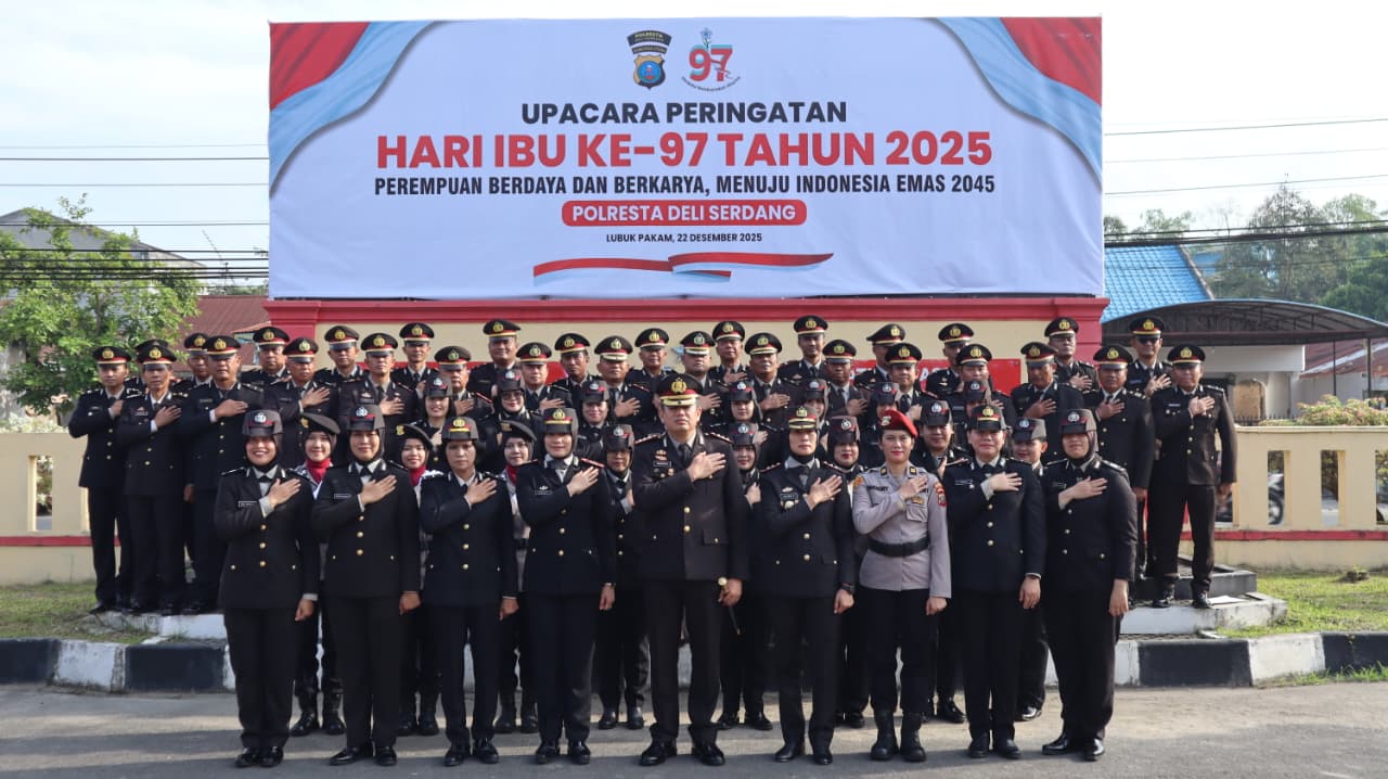 Polresta Deli Serdang Gelar Upacara Peringati Hari Ibu Ke 97 Tahun 2025