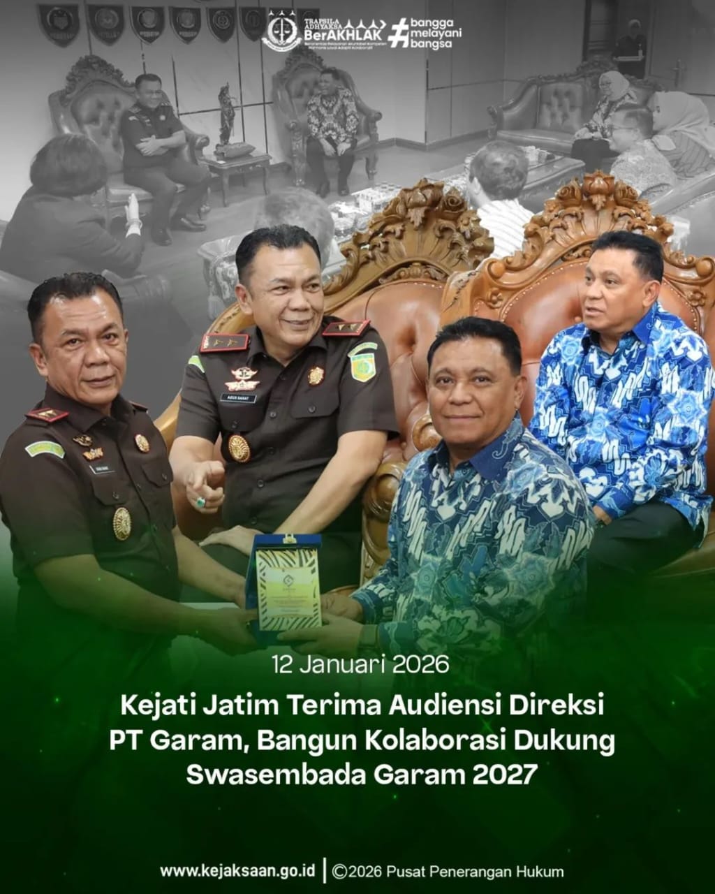 Kejati Jatim Terima Audiensi Direksi PT Garam, Bangun Kolaborasi Dukung Swasembada Garam 2027