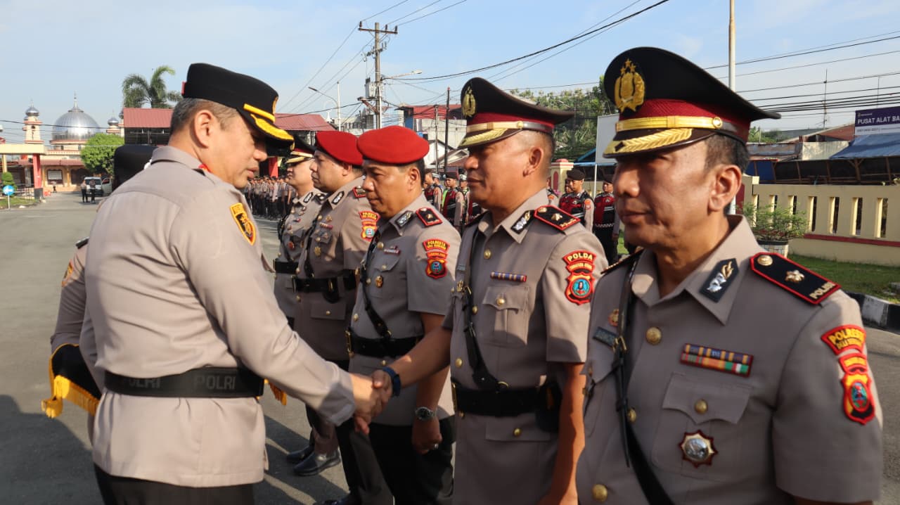 Kapolresta Deli Serdang Pimpin Sertijab Kasat Reskrim, Kasat Res Narkoba, Kasat Samapta dan Kapolsek Bangun Purba