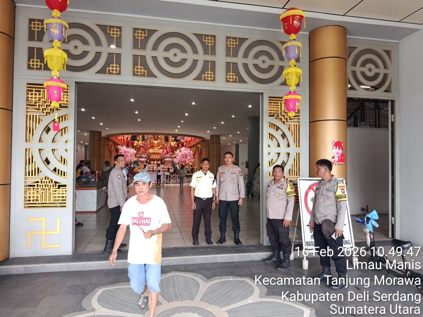 Perayaan Imlek 2577 Tahun 2026, Polsek Tanjung Morawa Patroli Setiap Vihara