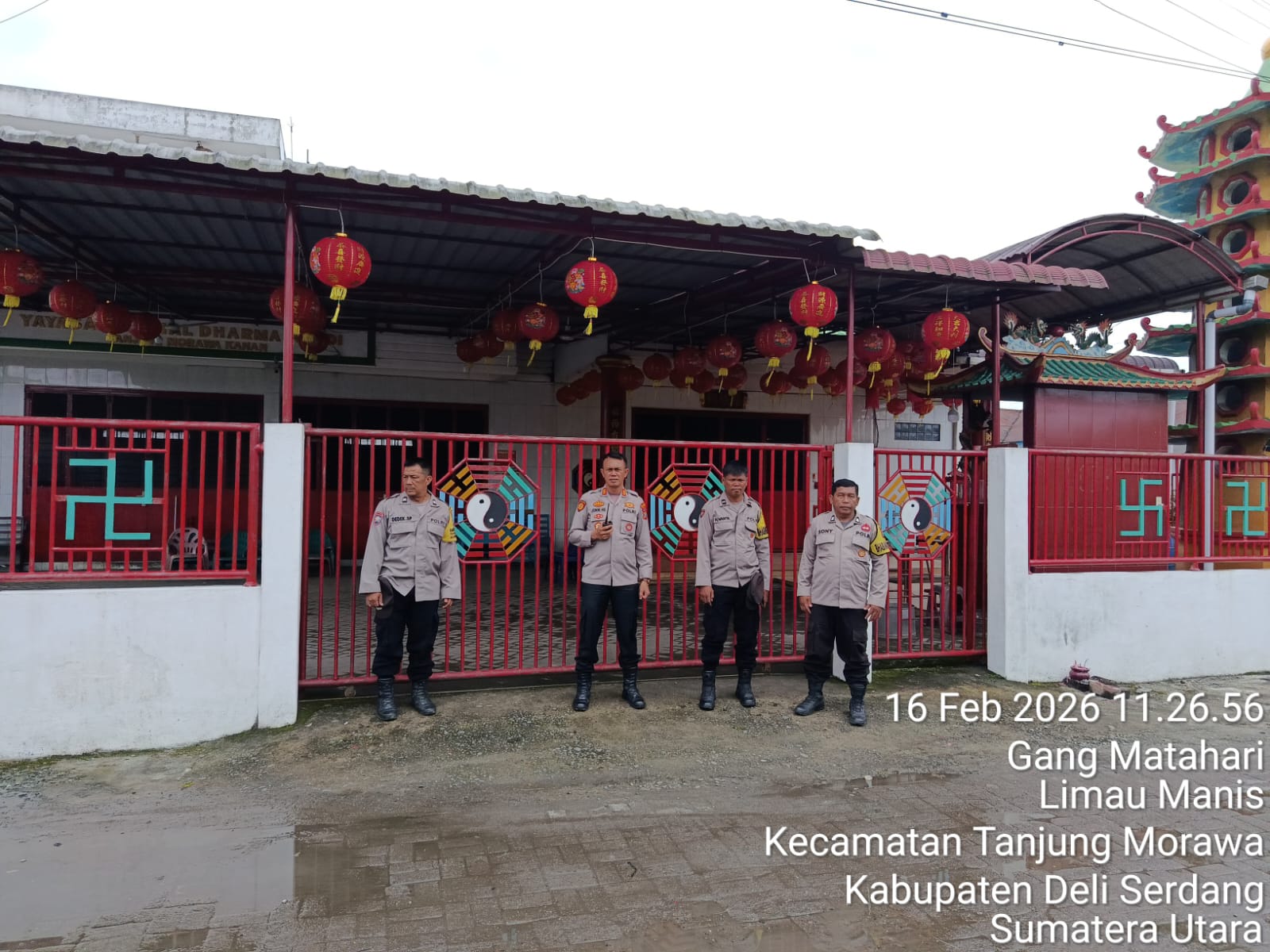 Perayaan Imlek 2577 Tahun 2026, Polsek Tanjung Morawa Patroli Setiap Vihara