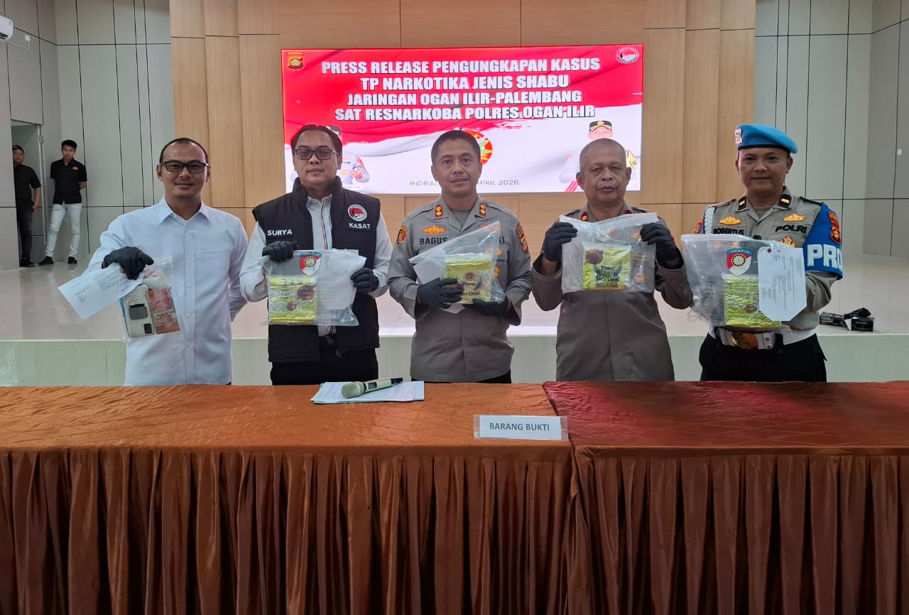 Press Release Ungkap Peredaran Narkoba Terbesar Dalam Sejarah Polres Ogan Ilir, 4,2 Kilogram Sabu Gagal Beredar