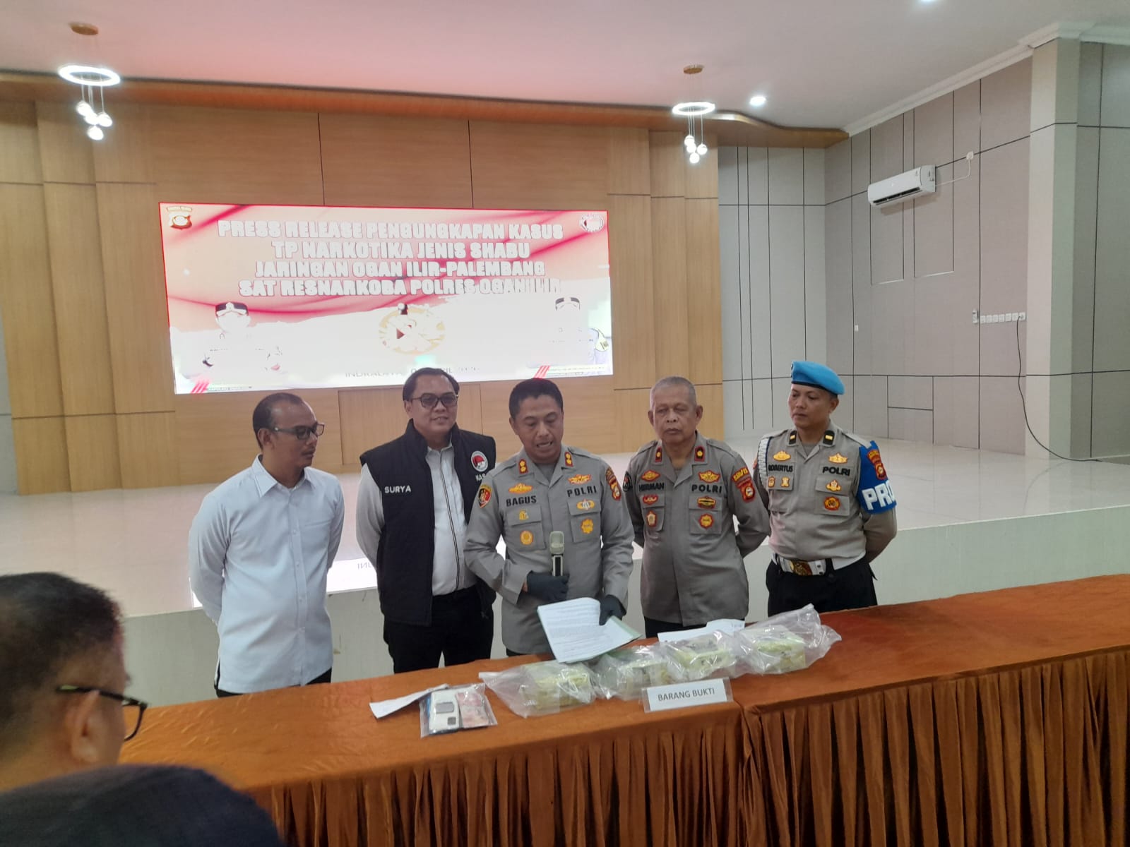 Press Release Ungkap Peredaran Narkoba Terbesar Dalam Sejarah Polres Ogan Ilir, 4,2 Kilogram Sabu Gagal Beredar