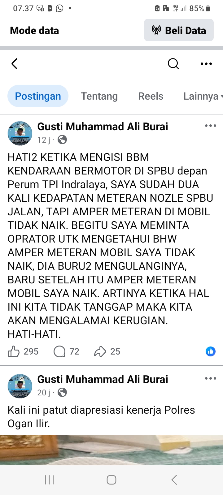 Di Duga Praktek Curang Dengan Menupulasi Takaran Liter Di SPBU Depan TPI Indralaya