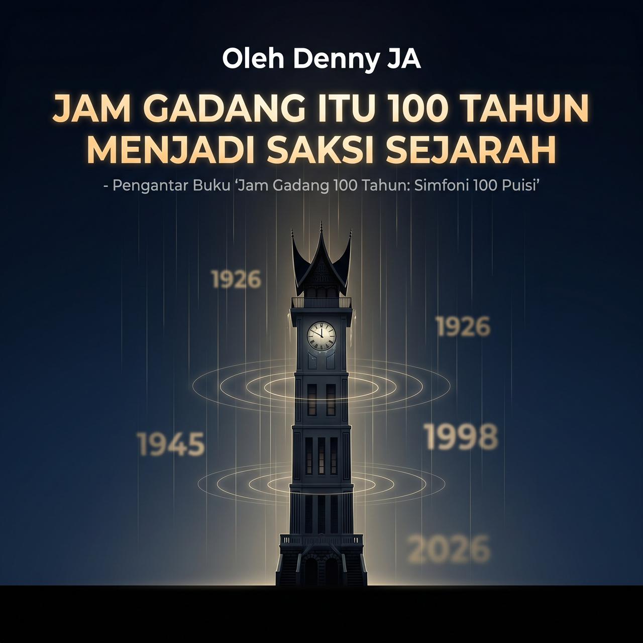 JAM GADANG ITU 100 TAHUN MENJADI SAKSI SEJARAH - Pengantar Buku “Jam Gadang 100 Tahun: Simfoni 100 Puisi”