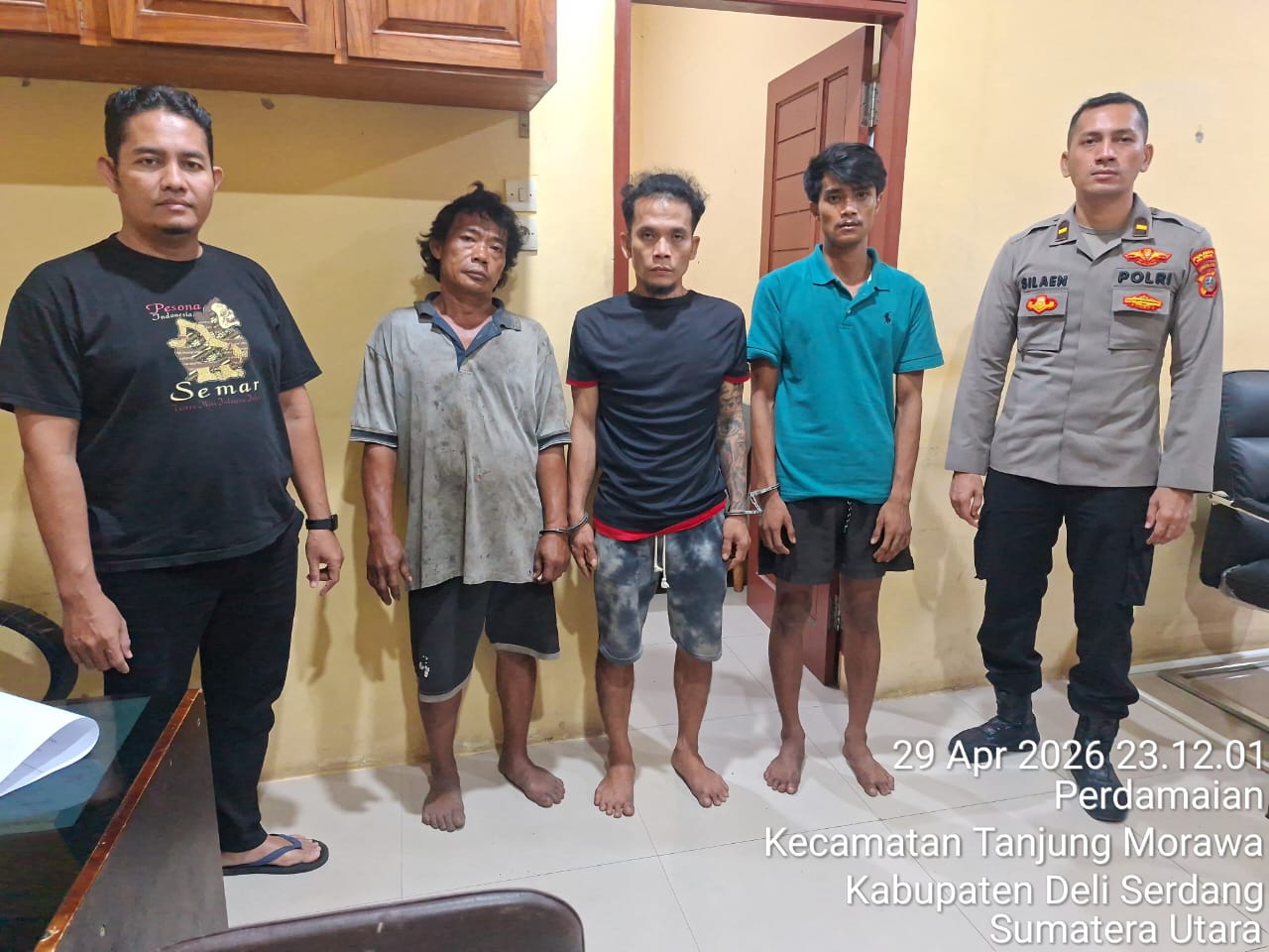 Polsek Tanjung Morawa Tangkap 3 Pengedar, Dan Sita 23 Paket Sabu