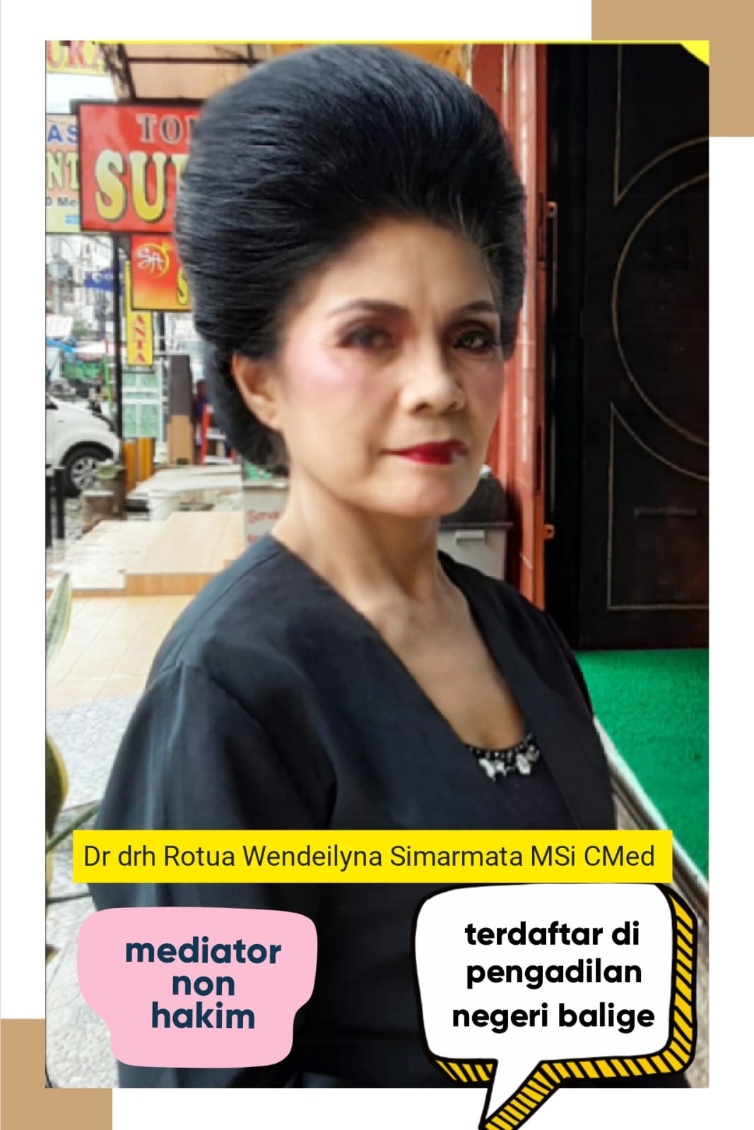 Dr drh R Wendeilyna S MSi CMed, satu satunya mediator non hakim terdaftar di Pengadilan Negeri Balige, Damai Itu Indah