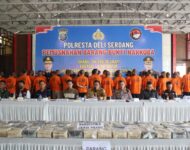 Polresta Deli Serdang Musnahkan 54,355 Kg Sabu 8,981 Butir Ekstasi dan 3,175 Buah Liquid Catridge