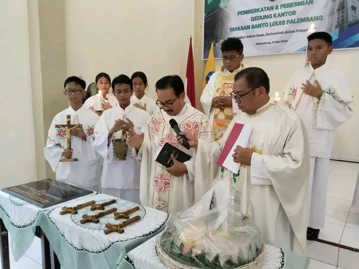 Wujudkan Komitmen Pendidikan, Yayasan Santo Louis Palembang Resmikan Gedung Kantor Baru