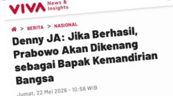 DENNY JA: JIKA BERHASIL, PRABOWO AKAN DIKENANG SEBAGAI BAPAK KEMANDIRIAN BANGSA DENNY JA: JIKA BERHASIL, PRABOWO AKAN DIKENANG SEBAGAI BAPAK KEMANDIRIAN BANGSA