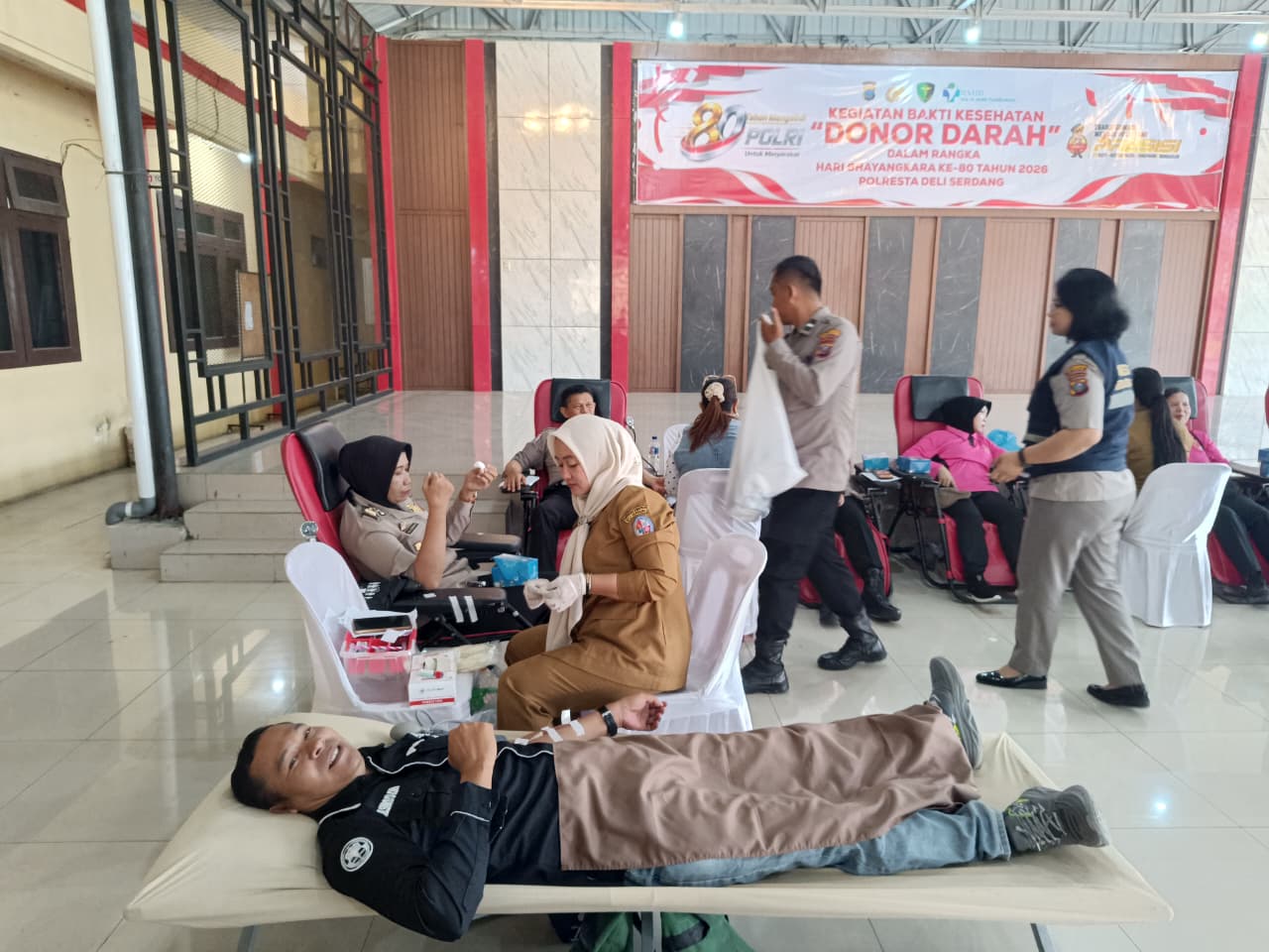 Polresta Deli Serdang Gelar Bakti Kesehatan Donor Darah Dalam Rangka Hari Bhayangkara ke-80 Tahun 2026