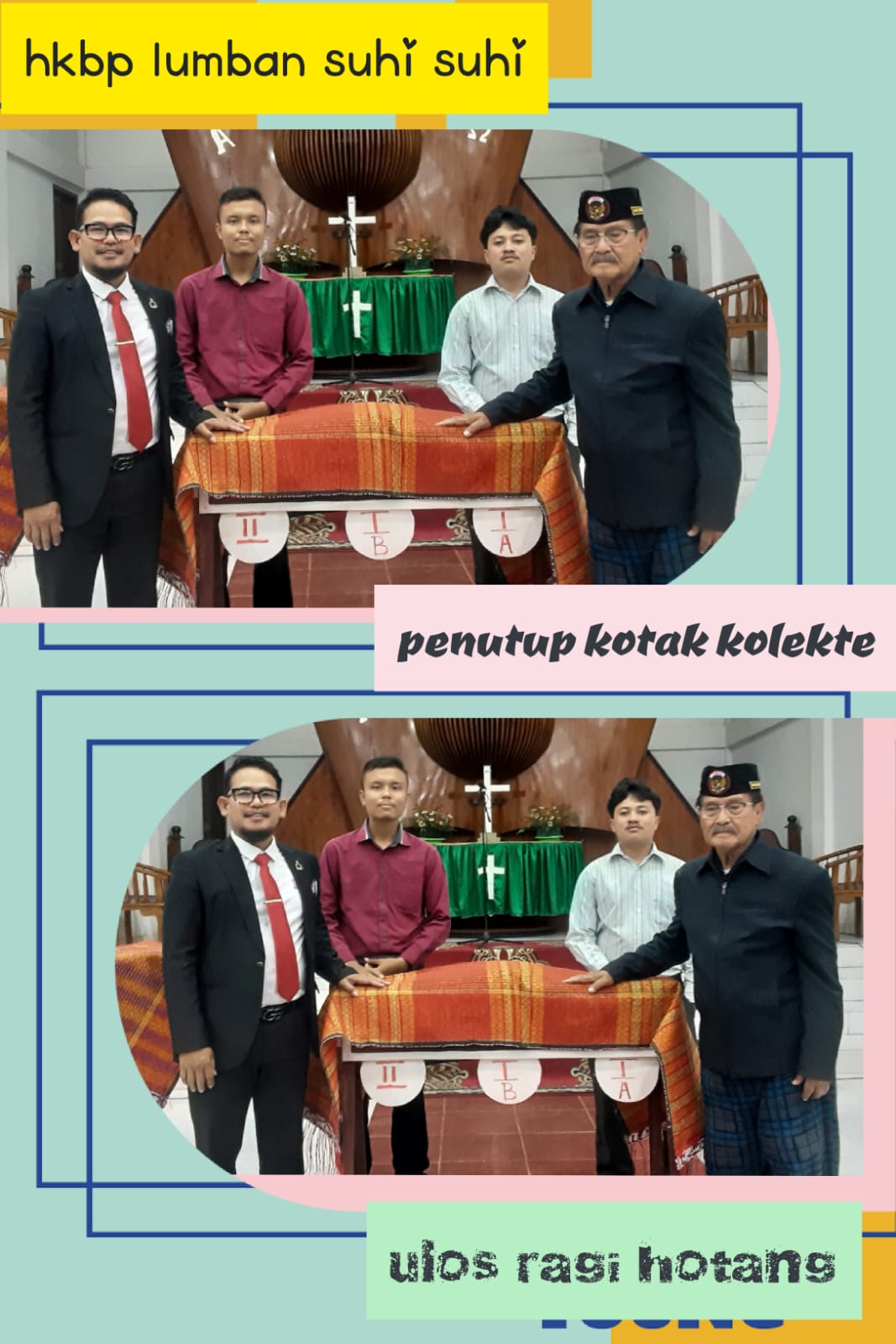 OH SIMARMATA SH OPUNG REINER PARLINDUNGAN SERAHKAN 2 ULOS RAGI HOTANG UNTUK PENUTUP KOTAK KOLEKTE HKBP LUMBAN SUHI SUHI – SAMOSIR
