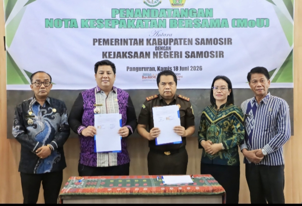 Pemkab Samosir dan Kejari Samosir Perpanjang Kerja Sama Penanganan Masalah Hukum Perdata dan Tata Usaha Negara