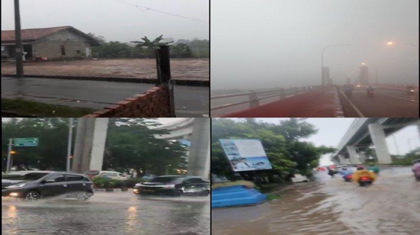 Palembang Diguyur Hujan, Sejumlah Kawasan Mulai Tergenang