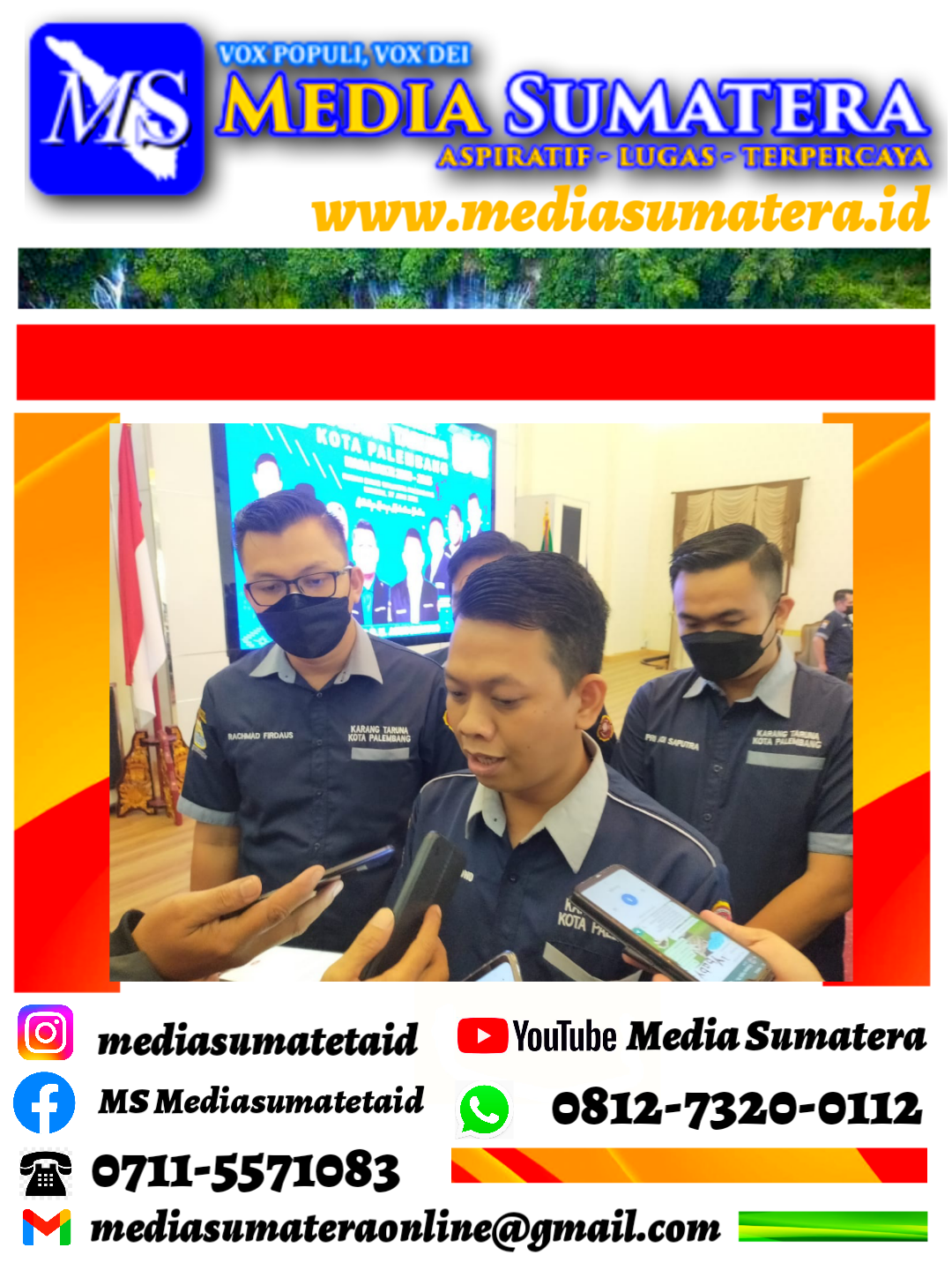 Usai Dikukuhkan Oleh Walikota, Ketua Karang Taruna Kota Palembang Siap Bantu Sosialisasi Pencegahan Penyebaran Covid-19