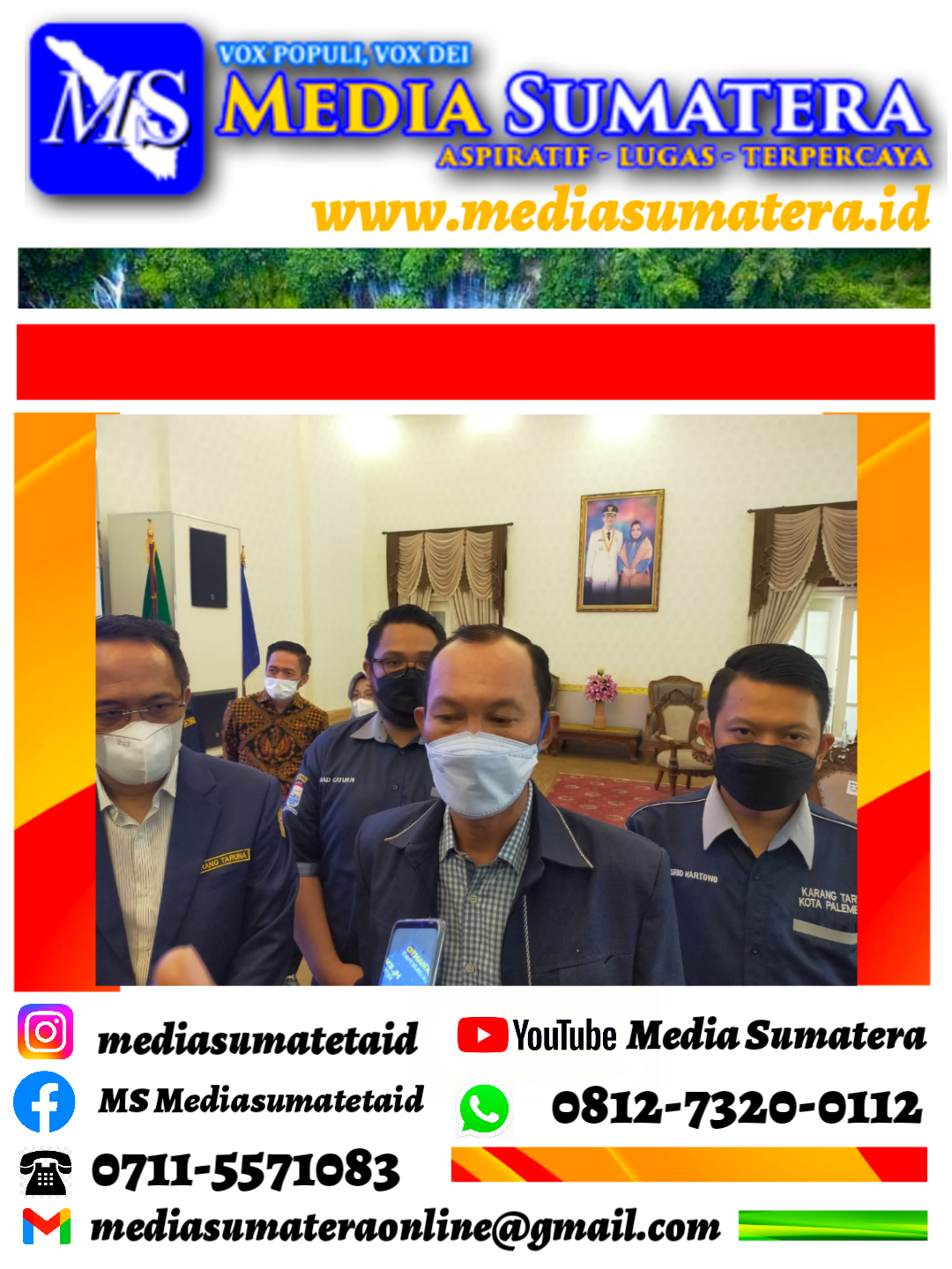 Usai Dikukuhkan Oleh Walikota, Ketua Karang Taruna Kota Palembang Siap Bantu Sosialisasi Pencegahan Penyebaran Covid-19