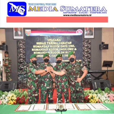 Tiga Jabatan  Dandim  Jajaran Korem 044/Gapo di Serah Terima 