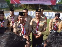 Perkemahan Bakti Pramuka Peduli 1 Kwartir Cabang Gerakan Palembang di buka secara resmi oleh Kasiter Kasrem 044/Gapo Kol Inf Debok Sumantokoh, SH