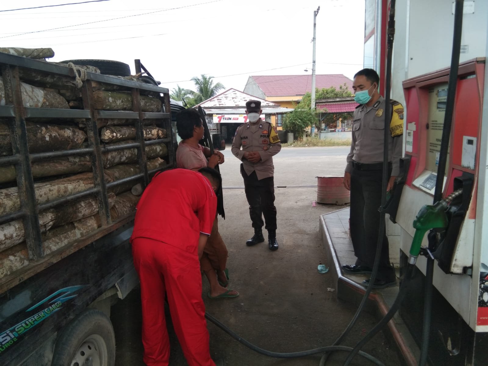 Polsek Pagar Merbau Patroli Dan Monitoring BBM Di SPBU