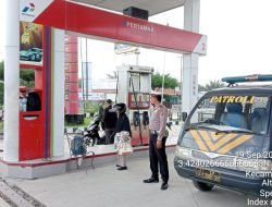 Personil Polsek Galang Polresta Deli Serdang Giat Patroli Ke SPBU