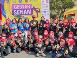 GMDM DPW KOTA SURABAYA DAN DPD PROPINSI JAWA TIMUR BESERTA RIBUAN RELAWAN ANTI NARKOBA IKUT SENAM BERSAMA PERWOSI