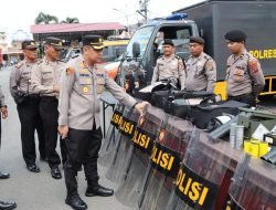 Kapolresta Deli Serdang Cek Kendaraan Dinas Dan Perlengkapan Dalmas