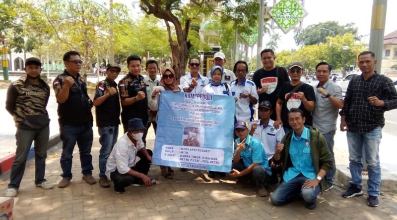 Wartawan Kota Metro Dan Beberapa Lembaga Menggelar Kegiatan Donasi Peduli Warga Kota Metro