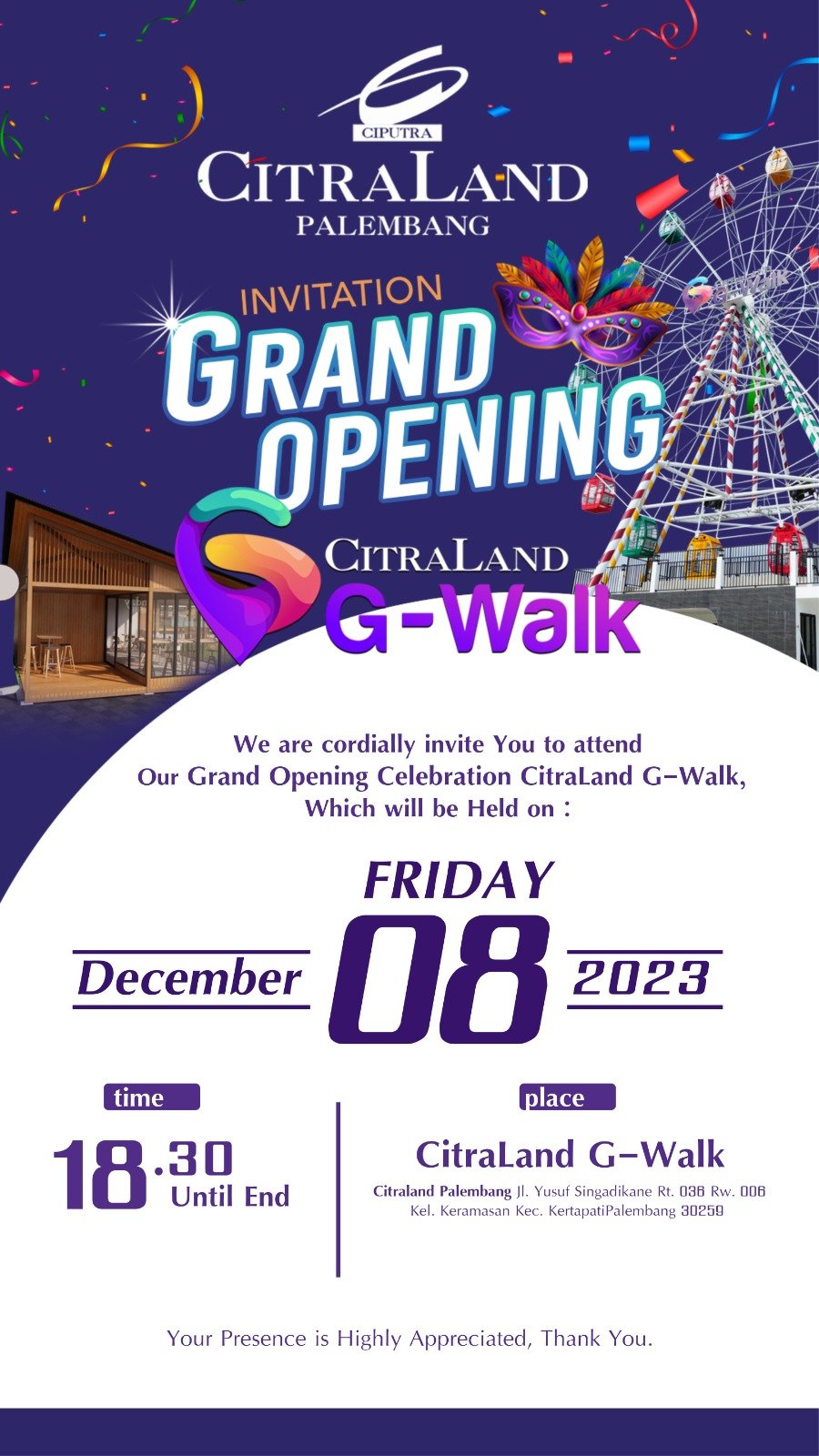 Grand Opening Gwalk CitraLand Palembang