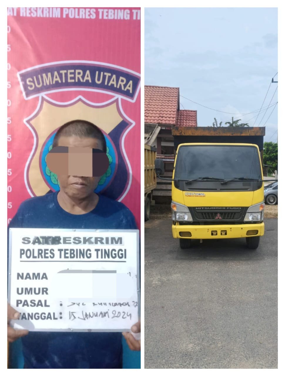 Bawa Kabur Truk Majikan, Buruh Harian Diciduk Sat Reskrim Polres Tebing Tinggi