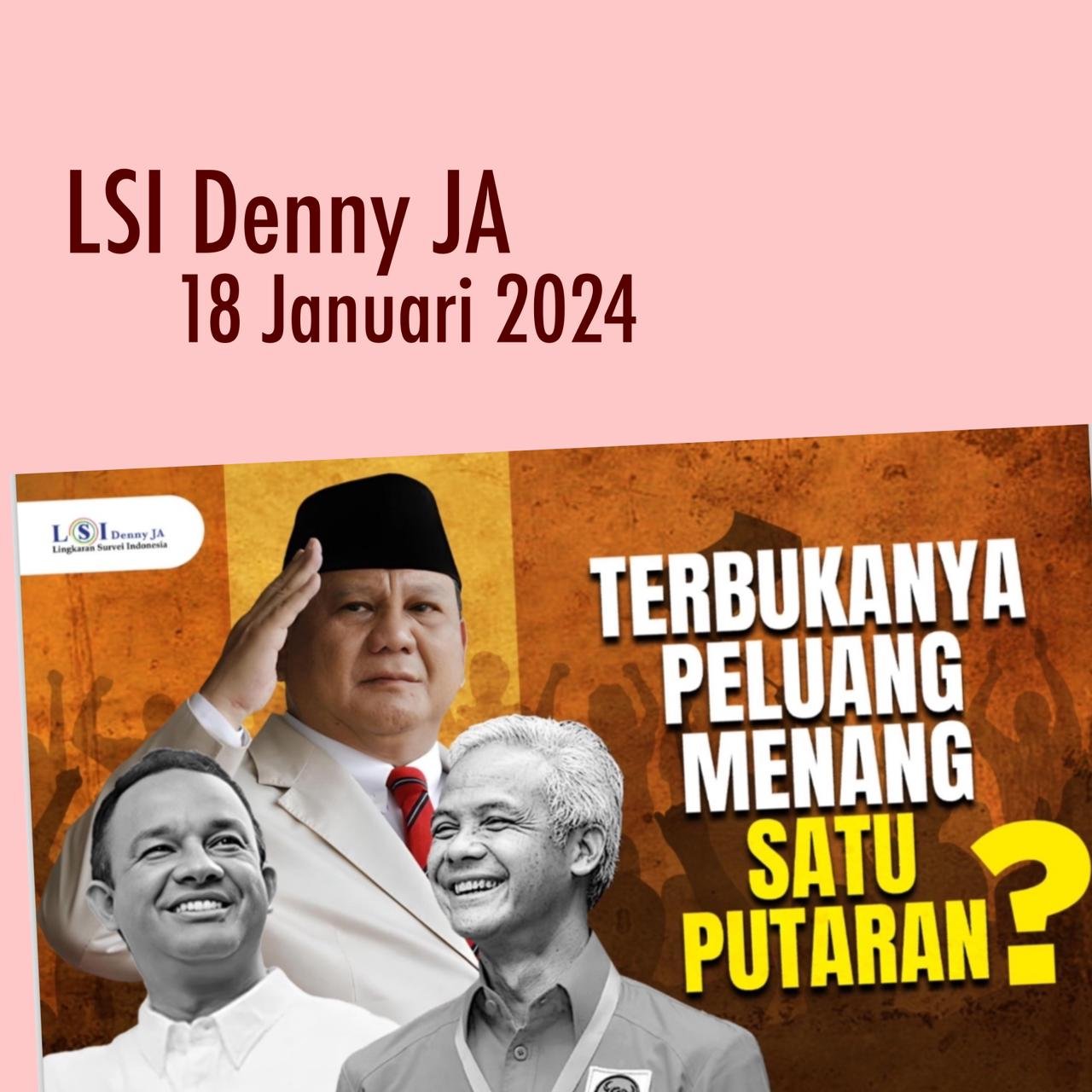 Sebulan Sebelum Pemungutan Suara 14 Febuari 2024: TERBUKANYA PELUANG MENANG