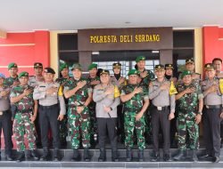 Kapolresta Deli Serdang Sambut Silaturahmi Dan Brigif 7/Rimba Raya