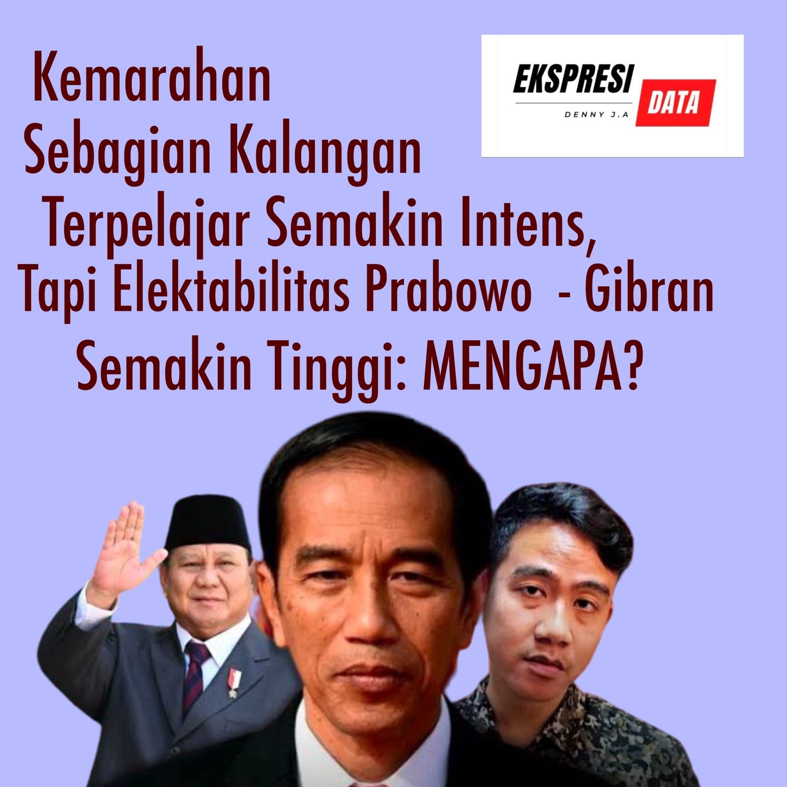 Ekspresi Data: KETIKA SEBAGIAN KALANGAN TERPELAJAR SEMAKIN INTENS MENYERANG, PRABOWO-GIBRAN JUSTRU MAKIN POPULER: MENGAPA?