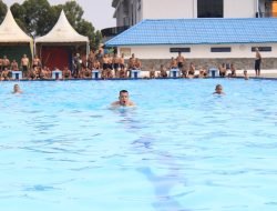 Danyonif 121/MK Gelar PORMK Diantaranya Lomba Renang