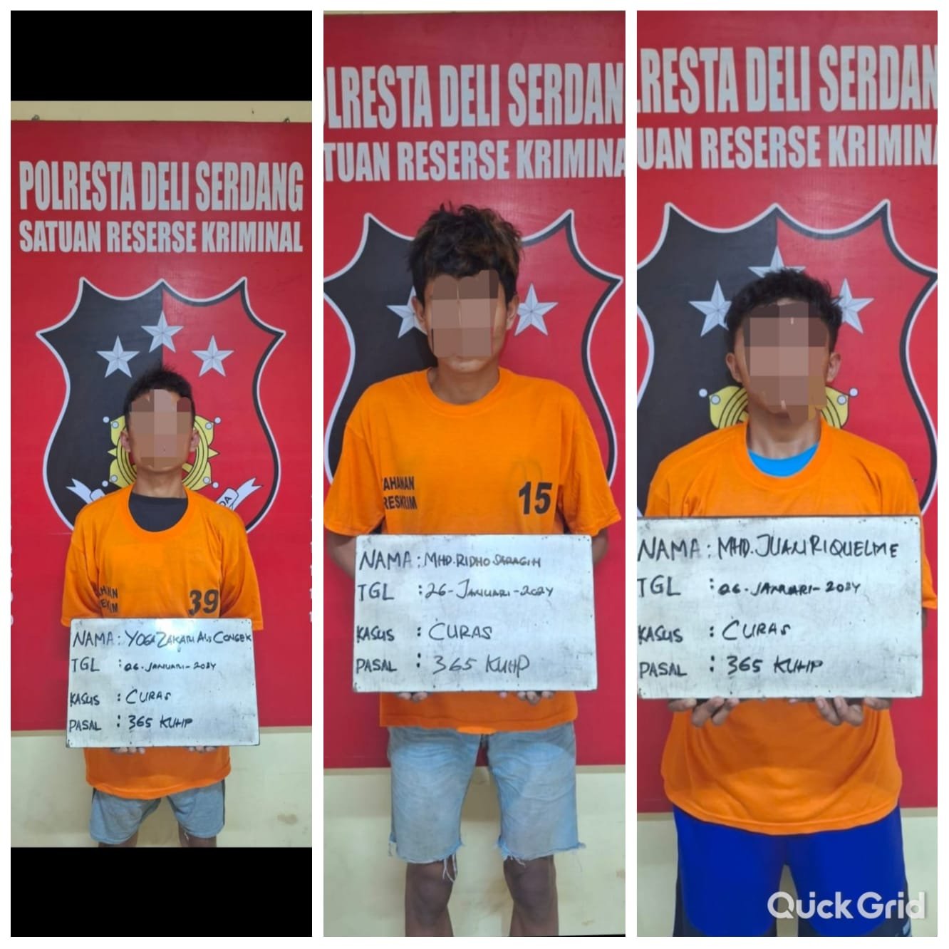 Tim Jatanras Polresta Deli Serdang Amankan 3 Pelaku Curas Tim Jatanras Polresta Deli Serdang Amankan 3 Pelaku Curas