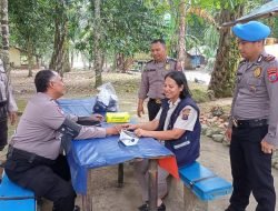 Sie Dokkes Polresta Deli Serdang Periksa Kesehatan Petugas Pengamanan Proyek Strategis Nasional Lau Simeme
