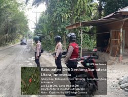 Polresta Deli Serdang Giat Patroli Pengawasan Penyiraman Jalan Kendaaraan Meterial Bendungan Lau Simeme