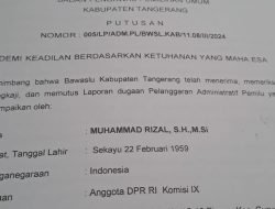 Bawaslu Kabupaten Tangerang: Laporan M. Rizal Caleg PAN Tidak Terbukti