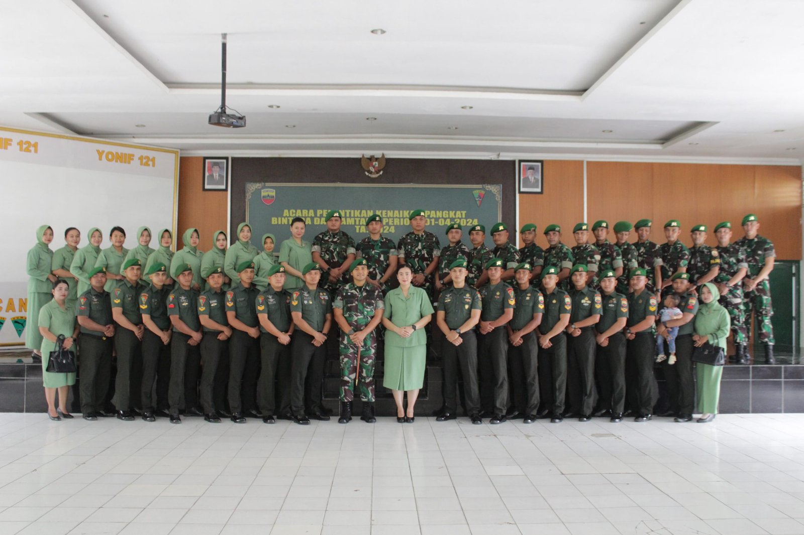 Danyonif 121/MK Pimpin Upacara Korps Raport Kenaikan Pangkat