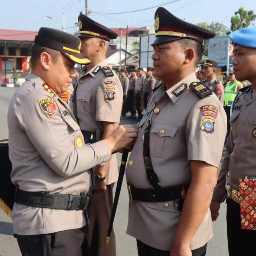 Kapolresta Deli Serdang Pimpin Sertijab Kasat Reskrim Dan Kapolsek Biru-Biru