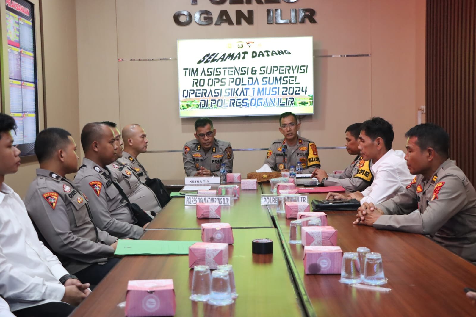 POLRES OGAN ILIR MENERIMA KUNJUNGAN TIM SUPERVISI SIKAT 1 MUSI 2024 POLDA SUMSEL