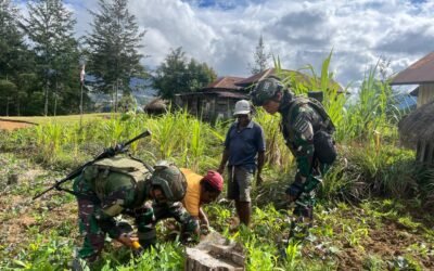 Galakkan Ketahanan Pangan, Satgas 323 Buaya Putih Edukasi Cara Berkebun