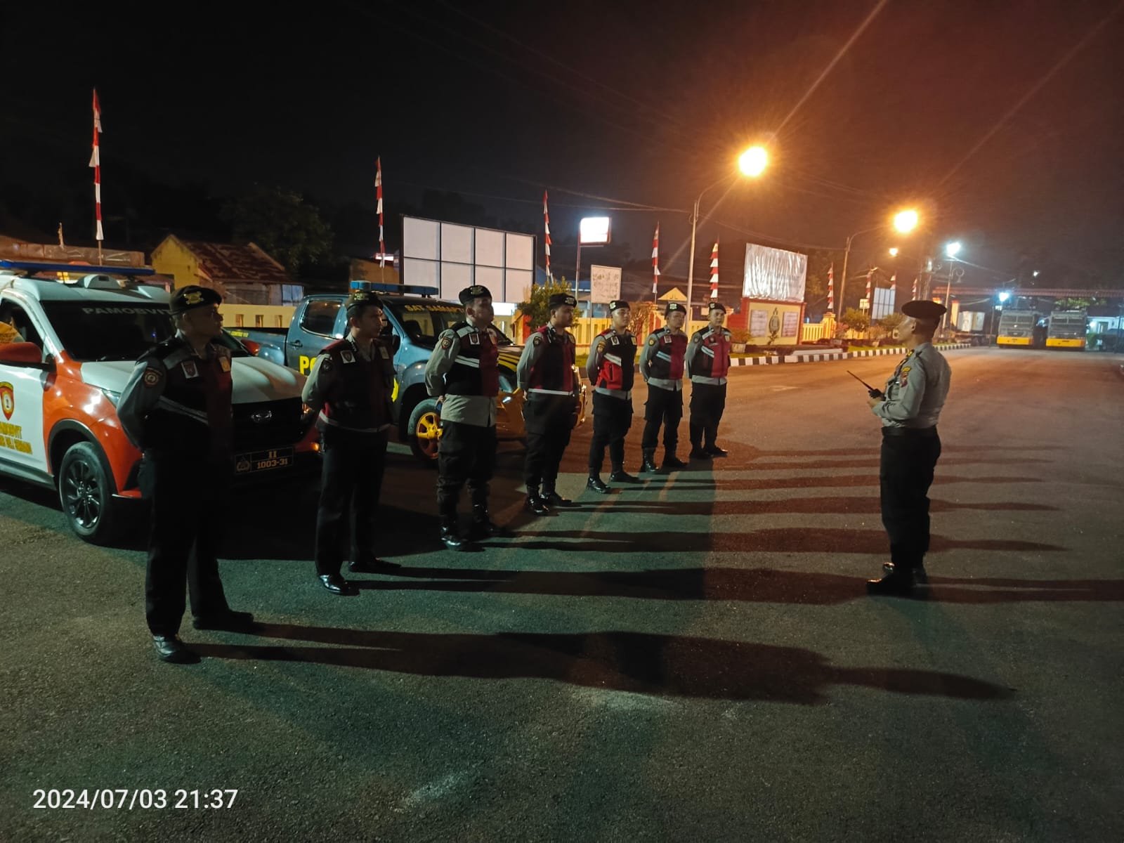 Polresta Deli Serdang Giat Patroli Blue Light